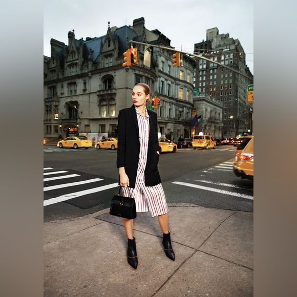 NWT Anine Bing Milly Silk Red Striped Dress - Picture 4 of 10